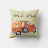 ヴィンテージオレンジトラック&カボチャ秋 クッション (裏面)