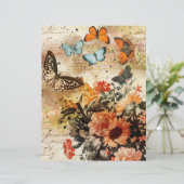 ヴィンテージオレンジバタフライコラージスクラップブック紙 (スタンド正面)