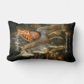 ヴィンテージオレンジバタフライフェアリーホースユニコーン ランバークッション (正面)