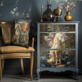 ヴィンテージオレンジバタフライフェアリーホースユニコーン ランバークッション