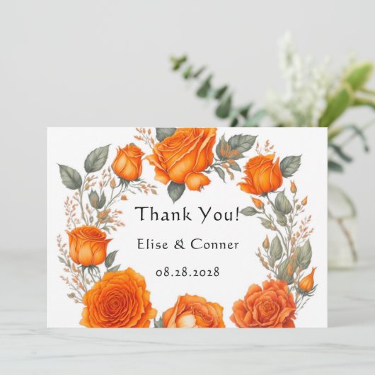 ヴィンテージオレンジピオ結婚ニーサンキューカード 招待状 (スタンド正面)