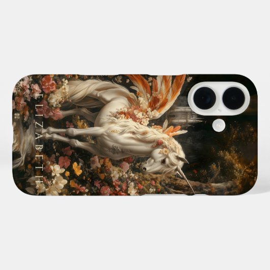 ヴィンテージオレンジフェザードフェアリーUnicornファンタジー Case-Mate iPhoneケース (裏面 (横))