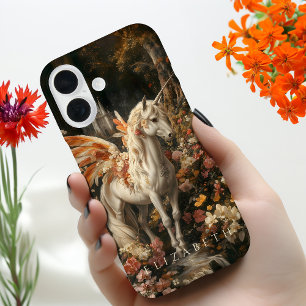 ヴィンテージオレンジフェザードフェアリーUnicornファンタジー iPhone 16ケース