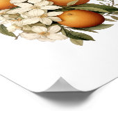 ヴィンテージオレンジフラワーキッチン ポスター (角)