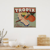 ヴィンテージオレンジフルーツクラートラベル ポスター (キッチン)