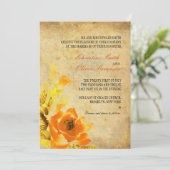 ヴィンテージオレンジフローラ結婚式招待状 招待状 (スタンド正面)