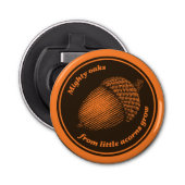 ヴィンテージオレンジブラウン諺オークアコーンインクアート 栓抜き (正面)