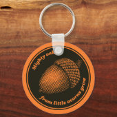 ヴィンテージオレンジブラック諺オークアコーン葉 キーホルダー (正面)