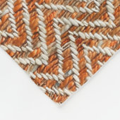 ヴィンテージオレンジヘリンボーン フリースブランケット (角)