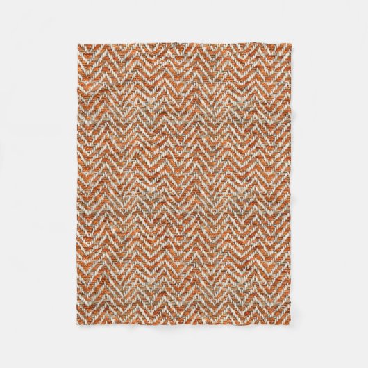 ヴィンテージオレンジヘリンボーン フリースブランケット (正面)