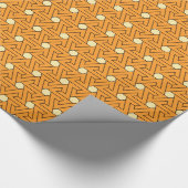 ヴィンテージオレンジベージュトリスケリオンエジプトパターン ラッピングペーパー (角)