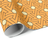 ヴィンテージオレンジベージュトリスケリオンエジプトパターン ラッピングペーパー (ロールコーナー)