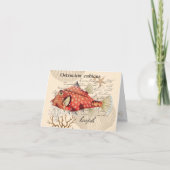 ヴィンテージオレンジボクフィッシュイラストレーション 航海の サンキューカード (正面)