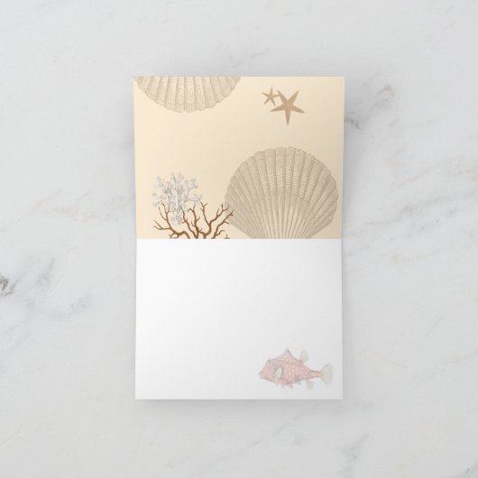 ヴィンテージオレンジボクフィッシュイラストレーション 航海の サンキューカード (内部)