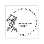 ヴィンテージオレンジボタニカルファミリー差出人住所 セルフインキングスタンプ (デザイン)