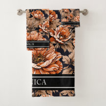 ヴィンテージオレンジポピーフローラ名ブラック