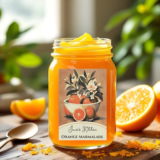 ヴィンテージオレンジマーマレーキャニングジャー フードラベル