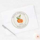 ヴィンテージオレンジマーマレード缶詰瓶ラベル ラウンドシール (封筒)