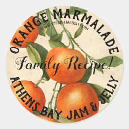 ヴィンテージオレンジマーマレード製品ビジネスラベル ラウンドシール