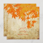 ヴィンテージオレンジメープル葉/秋招待状 招待状 (正面/裏面)