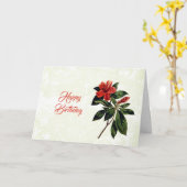 ヴィンテージオレンジリリーフローラ誕生日 カード (黄色い花)