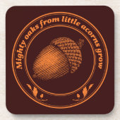 ヴィンテージオレンジレッド諺オークアコーン離れ コースター (正面)