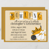 ヴィンテージオレンジ全レトロボーリングパーティー 招待状 (正面/裏面)