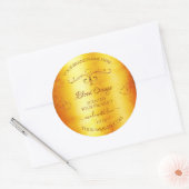 ヴィンテージオレンジ大理石製品ラベルの華美ハート ラウンドシール (封筒)