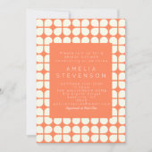 ヴィンテージオレンジ幾何スタイリッシュブライダルシャワー 招待状 (正面)