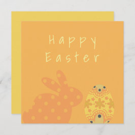 ヴィンテージオレンジ抽象芸術バニーエッグカスタム文字