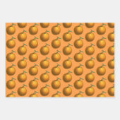 ヴィンテージオレンジ果実花パターン ラッピングペーパーシート (正面3)