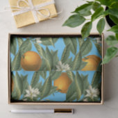 ヴィンテージオレンジ果実花パターン 薄葉紙 (ギフト)