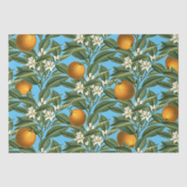 ヴィンテージオレンジ果実花パターン 薄葉紙