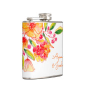 ヴィンテージオレンジ水彩パーソナライズされた花   フラスク (右)