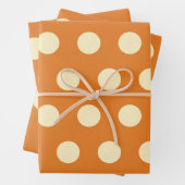 ヴィンテージオレンジ水玉模様パターン ラッピングペーパーシート (インサイチュ)