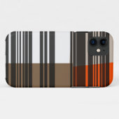 ヴィンテージオレンジ白黒ストライプアートパターン Case-Mate iPhoneケース (裏面(横))