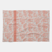 ヴィンテージオレンジ色のトワールデジュウプリント キッチンタオル (横)
