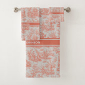 ヴィンテージオレンジ色のトワールデジュウプリント バスタオルセット (インサイチュ)