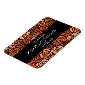 ヴィンテージオレンジ色のバラ「日付を保存」マグネット マグネット (左側)