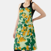 ヴィンテージオレンジ色の果物で緑の背水夫 エプロン (インサイチュ)