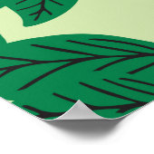 ヴィンテージオレンジ色の果物で緑の背水夫 ポスター (角)