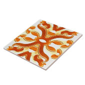 ヴィンテージオレンジ色の白クラシックトレンディーデザイン タイル (側面)