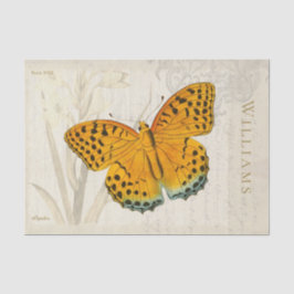 ヴィンテージオレンジ・アンド・ブラック・バタフライティッシュペーパー 薄葉紙