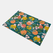 ヴィンテージオレンジ&レモンブロッサムパターン ドアマット (アングル)