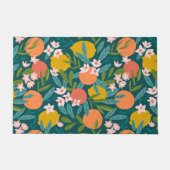 ヴィンテージオレンジ&レモンブロッサムパターン ドアマット (正面)