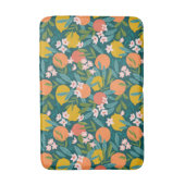 ヴィンテージオレンジ&レモンブロッサムパターン バスマット (正面縦)