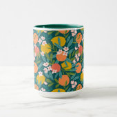 ヴィンテージオレンジ&レモンブロッサムパターン マグカップ (中央)