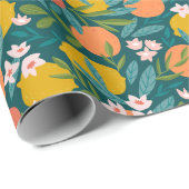 ヴィンテージオレンジ&レモンブロッサムパターン ラッピングペーパー (ロールコーナー)