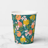 ヴィンテージオレンジ&レモンブロッサムパターン 紙コップ (裏面)