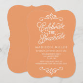 ヴィンテージオレンジ | 卒業パーティー招待状 招待状 (正面/裏面)
